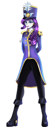 Size: 2600x6100 | Tagged: safe, artist:opal_radiance, rarity, equestria girls, g4, ancient wonderbolts uniform, beautiful, blue eyes, blue eyeshadow, boots, clothes, cute, eyeshadow, light skin, lipstick, makeup, pants, pink lipstick, purple hair, raribetes, sgt. rarity, shoes, simple background, solo, transparent background, woman