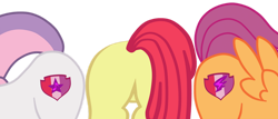 Size: 1280x548 | Tagged: safe, artist:gmaplay, apple bloom, scootaloo, sweetie belle, earth pony, pegasus, pony, unicorn, g4, ass up, bloom butt, booty mark crusaders, butt, butt only, cutie mark, cutie mark crusaders, face down ass up, plot, scootabutt, simple background, sweetie butt, transparent background, trio