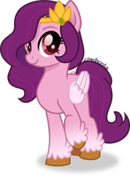Size: 2924x4000 | Tagged: safe, artist:limedazzle, pipp petals, pegasus, pony, g5, adorapipp, cute, female, high res, looking at you, mare, raised hoof, red eyes, red-eyed pipp, simple background, smiling, solo, transparent background, unshorn fetlocks
