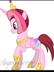 Size: 1080x1439 | Tagged: safe, princess cadance, alicorn, pony, g4, alternate hairstyle, base used, mane swap, red hair, short hair, solo