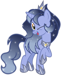 Size: 5658x6853 | Tagged: safe, artist:shootingstarsentry, oc, oc only, oc:stella moonshine, alicorn, pony, absurd resolution, female, mare, one eye closed, simple background, solo, transparent background, wink