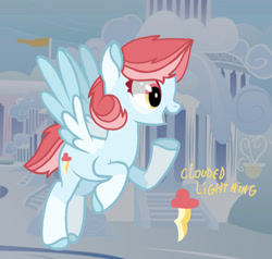 Size: 1668x1590 | Tagged: safe, artist:caramelbolt24, oc, oc only, pegasus, pony, colored hooves, flying, open mouth, outdoors, pegasus oc, signature, solo, wings