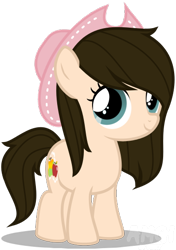 Size: 382x542 | Tagged: safe, artist:amgiwolf, oc, oc only, oc:huny, earth pony, pony, earth pony oc, female, filly, hat, simple background, smiling, transparent background