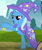 Size: 1250x1480 | Tagged: safe, screencap, princess cadance, trixie, pony, unicorn, g4, my little pony: friendship is magic, road to friendship, cape, clothes, female, gem, hat, mare, open mouth, raised hoof