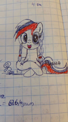 Size: 747x1328 | Tagged: safe, artist:dassboshit, oc, oc only, oc:marussia, pony, nation ponies, pen drawing, russia, solo, traditional art