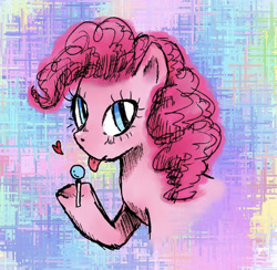 Size: 750x731 | Tagged: safe, artist:alsaelu, pinkie pie, earth pony, pony, g4, candy, crappedcar, food, lollipop, solo