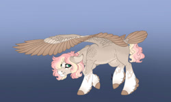 Size: 1280x768 | Tagged: safe, artist:akumajdragon, oc, oc only, pegasus, pony, female, magical lesbian spawn, mare, offspring, parent:applejack, parent:fluttershy, parents:appleshy, solo, tail feathers