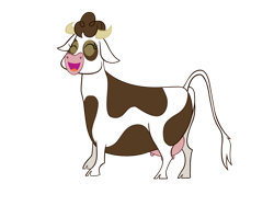 Size: 1024x768 | Tagged: safe, artist:atmospark, daisy jo, cow, g4, female, simple background, solo, transparent background, udder, vector