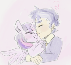 Size: 1020x931 | Tagged: safe, artist:mimiporcellini, flash sentry, twilight sparkle, alicorn, equestria girls, g4, eyes closed, female, human flash sentry x pony twilight, interspecies, kissing, male, nose kiss, ship:flashlight, shipping, straight, twilight sparkle (alicorn)