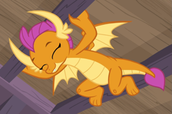 Size: 1041x692 | Tagged: safe, screencap, smolder, dragon, g4, molt down, cropped, cute, dragoness, eyes closed, female, smiling, smolderbetes, solo