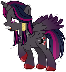 Size: 2884x3183 | Tagged: safe, artist:kojibiose, oc, oc only, oc:raven wings, alicorn, pony, g4, female, high res, mare, simple background, solo, transparent background