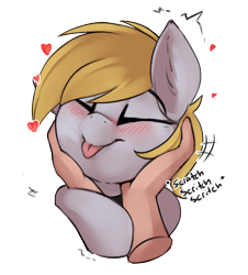 Size: 2226x2457 | Tagged: safe, alternate character, alternate version, artist:beardie, part of a set, oc, oc only, oc:cutting chipset, human, pegasus, pony, beardies scritching ponies, blushing, commission, disembodied hand, eyes closed, hand, happy, heart, high res, human on pony petting, male, not derpy, petting, smiling, solo, tongue out, ych result