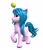 Size: 3000x3500 | Tagged: safe, artist:argos90, izzy moonbow, pony, unicorn, g5, 3d, ball, female, high res, horn, horn guard, horn impalement, hornball, izzy's tennis ball, simple background, solo, tennis ball, white background