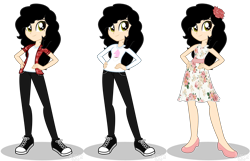 Size: 4979x3206 | Tagged: safe, artist:amgiwolf, oc, oc only, oc:amgi, equestria girls, g4, clothes, converse, dress, equestria girls-ified, female, hand on hip, high heels, shoes, simple background, smiling, transparent background