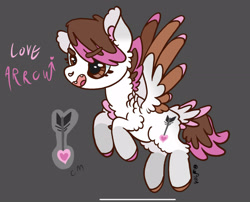 Size: 2066x1668 | Tagged: safe, artist:caramelbolt24, oc, oc only, pegasus, pony, colored hooves, dark background, ear fluff, female, mare, open mouth, pegasus oc, rearing, signature, smiling, solo, wings