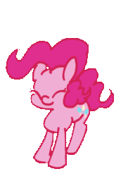 Size: 258x354 | Tagged: safe, artist:artsycatnip, pinkie pie, earth pony, pony, g4, animated, cute, diapinkes, eyes closed, female, floppy ears, mare, pronking, simple background, smiling, solo, transparent background
