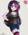 Size: 822x1020 | Tagged: safe, artist:the-butch-x, oc, oc only, oc:zoe star pink, equestria girls, g4, clothes, collar, confident, denim shorts, female, fingerless gloves, gift art, gloves, goth, hand on hip, instagram, jewelry, long hair, looking at you, necklace, shorts, smiling, smiling at you, solo
