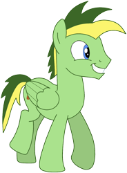 Size: 826x1123 | Tagged: safe, artist:didgereethebrony, artist:rerorir, oc, oc only, oc:didgeree, pegasus, pony, base used, forced smile, male, shit eating grin, simple background, smiling, solo, trace, transparent background