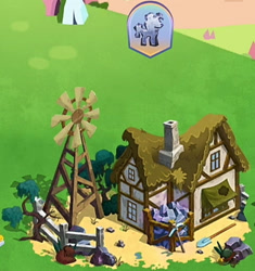 Size: 470x500 | Tagged: safe, gameloft, g4, my little pony: magic princess, implied igneous rock pie, the anonymous campsite