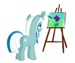 Size: 1280x1068 | Tagged: safe, artist:tenderrain-art, oc, oc only, oc:tender rain, pony, unicorn, canvas, female, magic, mare, simple background, solo, transparent background