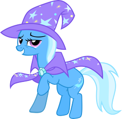Size: 4741x4620 | Tagged: safe, artist:vector-brony, trixie, pony, unicorn, g4, cape, clothes, female, hat, mare, raised hoof, simple background, solo, transparent background, trixie's cape, trixie's hat