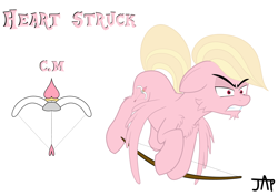 Size: 3948x2792 | Tagged: safe, artist:justapone, oc, oc only, oc:heart struck, pegasus, pony, angry, bow, chest fluff, colored, cutie mark, eyebrows, eyebrows visible through hair, flat colors, flying, gritted teeth, heart, high res, leg fluff, male, pegasus oc, pink coat, red eyes, shrunken pupils, solo, stallion, teeth