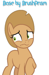 Size: 432x656 | Tagged: safe, artist:brushprism, earth pony, pony, g4, the mean 6, bald, base, clone, female, mare, raised hoof, scared, shrunken pupils, simple background, solo, transparent background, wavy mouth