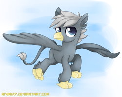 Size: 2000x1600 | Tagged: safe, artist:rivin177, oc, oc only, griffon, cloud, commission, flying, sky, solo