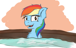Size: 7637x4851 | Tagged: safe, artist:simplesaemple, rainbow dash, pegasus, pony, g4, bathing, bathtub, chest fluff, looking sideways, open mouth, simple background, solo, transparent background, wings