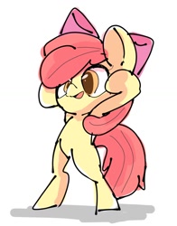 Size: 1080x1376 | Tagged: safe, artist:pnpn_721, apple bloom, earth pony, pony, g4, adorabloom, bipedal, cute, female, filly, solo