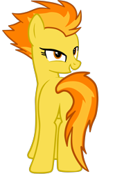 Size: 4303x6000 | Tagged: safe, artist:gmaplay, spitfire, pegasus, pony, g4, butt, female, firebutt, lidded eyes, looking at you, looking back, looking back at you, mare, plot, show accurate, simple background, solo, teeth, transparent background, vector