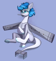 Size: 1868x2048 | Tagged: safe, artist:chibadeer, oc, oc only, oc:tail winds, original species, plane pony, plane, solo, yl-15