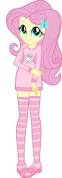 Size: 1439x4096 | Tagged: safe, artist:edy_january, artist:efk-san, edit, vector edit, fluttershy, equestria girls, g4, my little pony equestria girls: better together, animal, clothes, jacket, long socks, pajamas, russia, show accurate, socks, solo, striped socks, thigh highs, vector