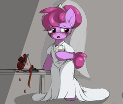 Size: 3536x3000 | Tagged: safe, artist:luxsimx, berry punch, berryshine, earth pony, pony, g4, alcohol, alternate hairstyle, bouquet, bride, champagne, clothes, dress, female, flower, high res, jewelry, makeup, mare, running makeup, sad, solo, wedding dress, wedding veil, wine