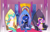 Size: 2156x1368 | Tagged: safe, artist:hugsartist, artist:hunternif, artist:parclytaxel, princess cadance, princess celestia, princess luna, alicorn, pony, g4, alicorn triarchy, female, mare, sitting, throne, yawn