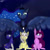 Size: 956x956 | Tagged: safe, artist:beyond_inside, princess luna, oc, oc:snow t. chaos, alicorn, pony, g4, ethereal mane, grin, jewelry, peytral, signature, smiling, spread wings, starry mane, tiara, wings