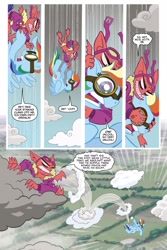 Size: 1067x1600 | Tagged: safe, artist:tonyfleecs, rainbow dash, runt the cloud gremlin, cloud gremlins, pegasus, pony, g4, spoiler:comicadventuresinfriendship, comic, covering eyes, female, hooves, mare, wings