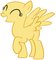 Size: 725x783 | Tagged: safe, artist:drugzrbad, pegasus, pony, friendship is magic, g4, bald, base, eyes closed, female, grin, mare, raised hoof, raised leg, simple background, smiling, transparent background