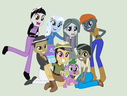 Size: 1280x973 | Tagged: safe, artist:diana173076, biff, daring do, doctor caballeron, marble pie, rogue (g4), spike, trixie, withers, dog, equestria girls, g4, alternate universe, henchmen, rule 63, spike the dog