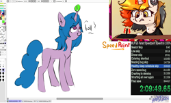 Size: 2000x1209 | Tagged: safe, artist:mjsw, izzy moonbow, oc, oc:majuvelliy, pony, unicorn, g5, ball, clothes, drawing tablet, female, horn, horn guard, horn impalement, hornball, izzy's tennis ball, magic, mare, meme, sketch, sweat, tennis ball