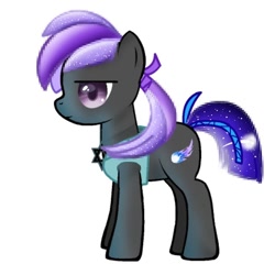 Size: 768x768 | Tagged: safe, artist:_meli.exe1388_, oc, oc only, earth pony, pony, earth pony oc, frown, simple background, solo, starry tail, white background