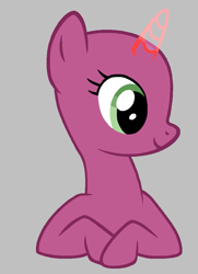Size: 803x1107 | Tagged: safe, artist:diamondbellefan25, pony, unicorn, family appreciation day, g4, bald, base, eye contact, female, gray background, looking at each other, mare, simple background, smiling, solo