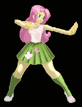 Size: 163x213 | Tagged: safe, artist:luhyrock, fluttershy, equestria girls, g4, athena asamiya, black background, king of fighters, pixel art, simple background, solo, sprite