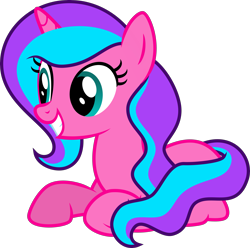 Size: 4037x4000 | Tagged: safe, artist:melisareb, oc, oc only, oc:magic dash, pony, unicorn, absurd resolution, female, full body, grin, horn, inkscape, lying down, mare, prone, show accurate, simple background, smiling, solo, tail, transparent background, two toned mane, two toned tail, unicorn oc, vector