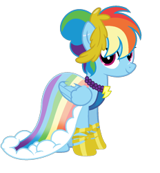 Size: 1024x1104 | Tagged: safe, artist:prismborealisdash, rainbow dash, pegasus, pony, g4, base used, broken wing, clothes, dress, female, looking at you, mare, rainbow dash always dresses in style, simple background, solo, transparent background, wings
