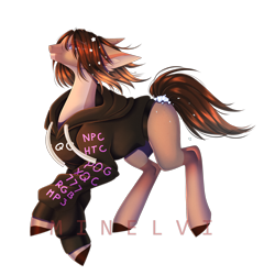 Size: 2416x2520 | Tagged: safe, artist:minelvi, oc, oc only, earth pony, pony, clothes, colored hooves, ear fluff, earth pony oc, high res, hoodie, signature, simple background, solo, transparent background