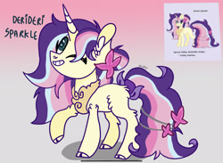Size: 2284x1668 | Tagged: safe, artist:caramelbolt24, oc, oc only, pony, unicorn, abstract background, chest fluff, cloven hooves, duo, ear fluff, female, grin, horn, magical lesbian spawn, mare, offspring, one eye closed, parent:fluttershy, parent:twilight sparkle, parents:twishy, raised hoof, signature, smiling, unicorn oc, wink