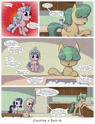 Size: 1200x1552 | Tagged: safe, artist:deusexequus, cozy glow, fluttershy, rarity, oc, pegasus, pony, unicorn, comic:fix, g4, backstory, comic, cozy glow's mother, daughter, female, filly, kitchen, misspelling of your, mother, mother and child, mother and daughter, open mouth, speech bubble, unaware, washing