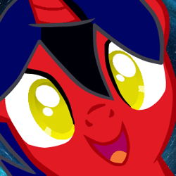 Size: 300x300 | Tagged: safe, editor:tcgamebot, oc, oc only, oc:eclipse shine, pony, unicorn, avatar, bust, icon, looking at you, male, portrait, smiling, solo, stallion