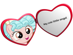 Size: 400x300 | Tagged: safe, cozy glow, pegasus, pony, g4, marks for effort, season 8, cozybetes, cute, female, filly, foal, heart, heart locket, locket meme, palindrome get